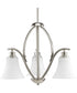 Joy 3-Light Etched Glass Traditional Chandelier Light Brushed Nickel