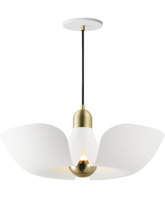 Poppy 18 inch Pendant White/Satin Brass