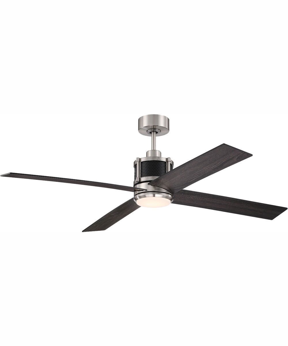 56" Gregory 1-Light Ceiling Fan Brushed Polished Nickel / Flat Black