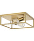 Perimeter 2-Light Modern Style Flush Mount Ceiling Light Satin Brass