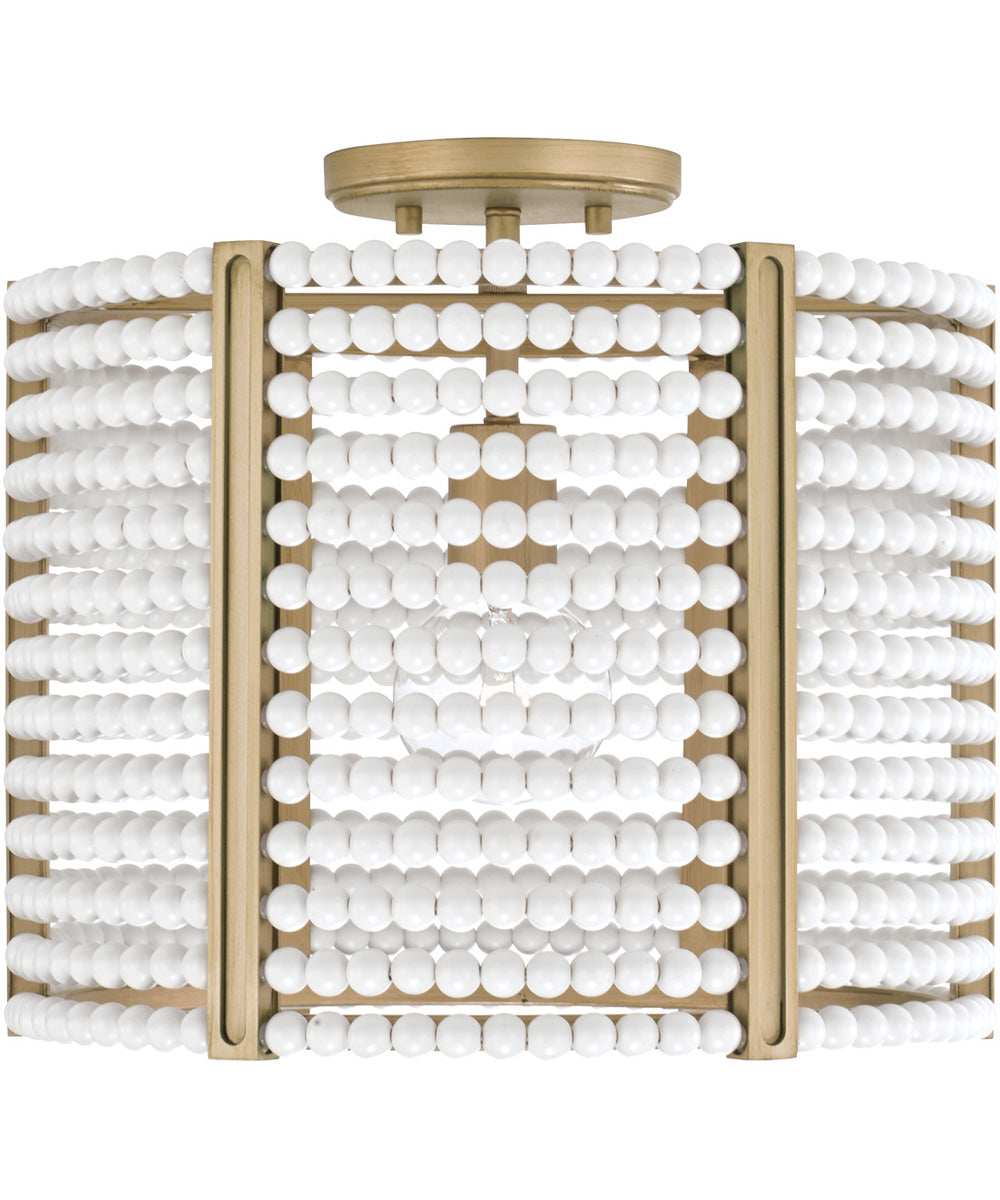 Brynn 1-Light Dual-Mount Semi-Flush/Pendant Mount Aged Brass Painted