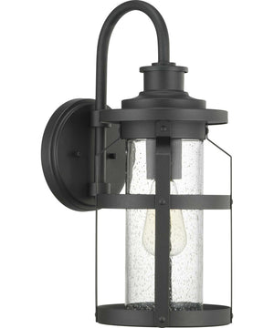 Haslett 1-Light Medium Wall Lantern Textured Black