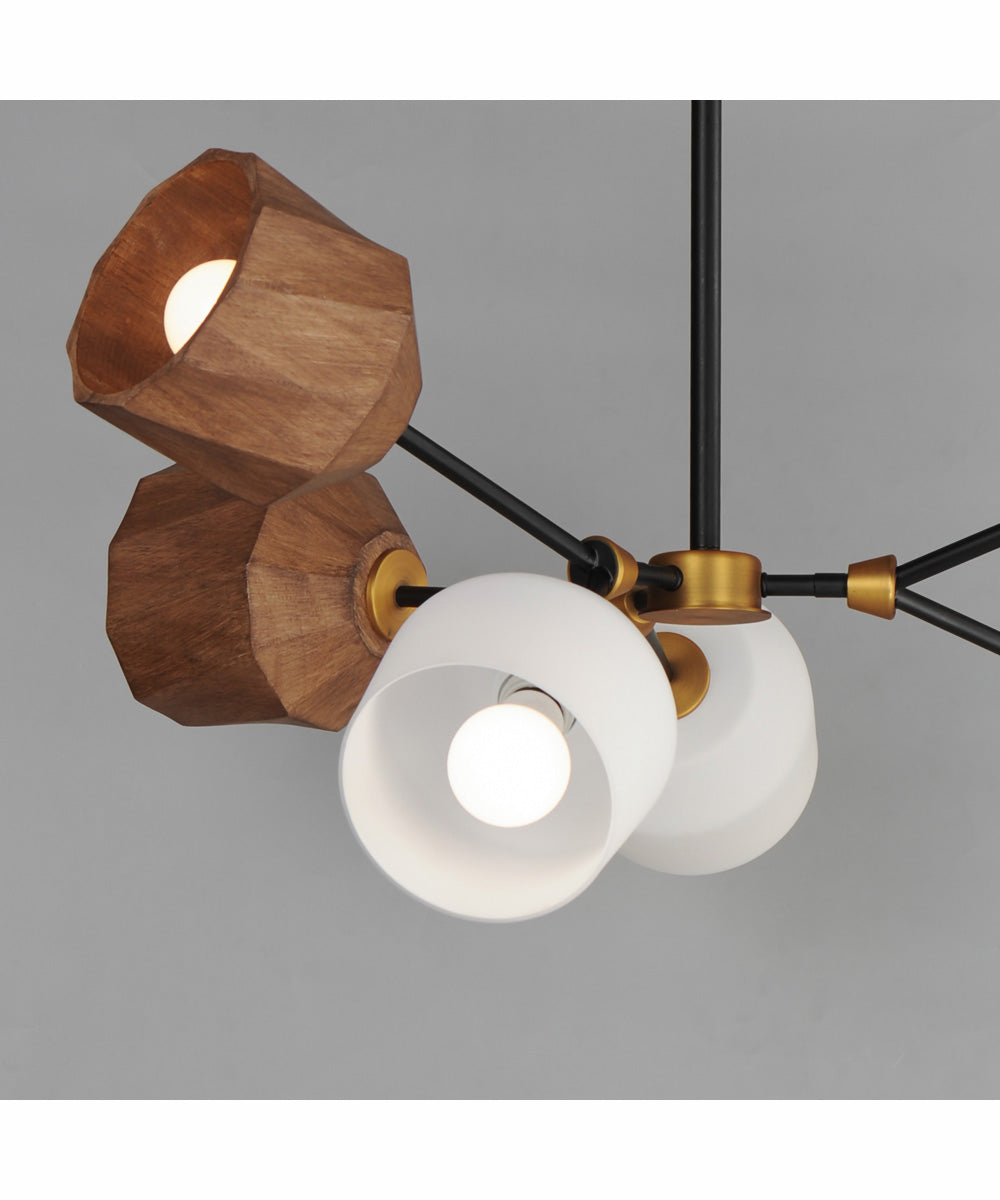 Akimbo 6-Light Pendant W LED Bulbs Dark Bronze/Antique Brass