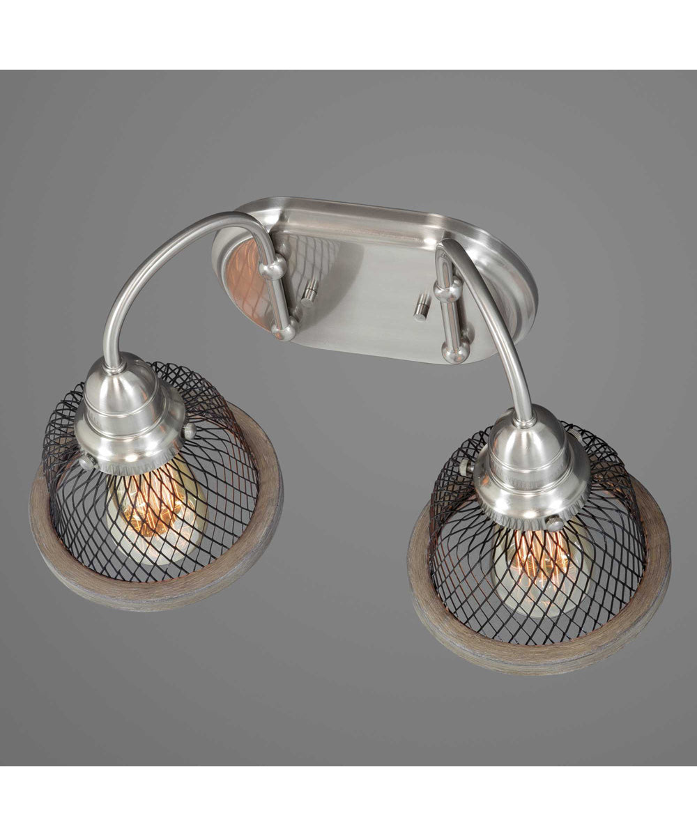 Tilley 2-Light Coastal Bath Vanity Light Brushed Nickel