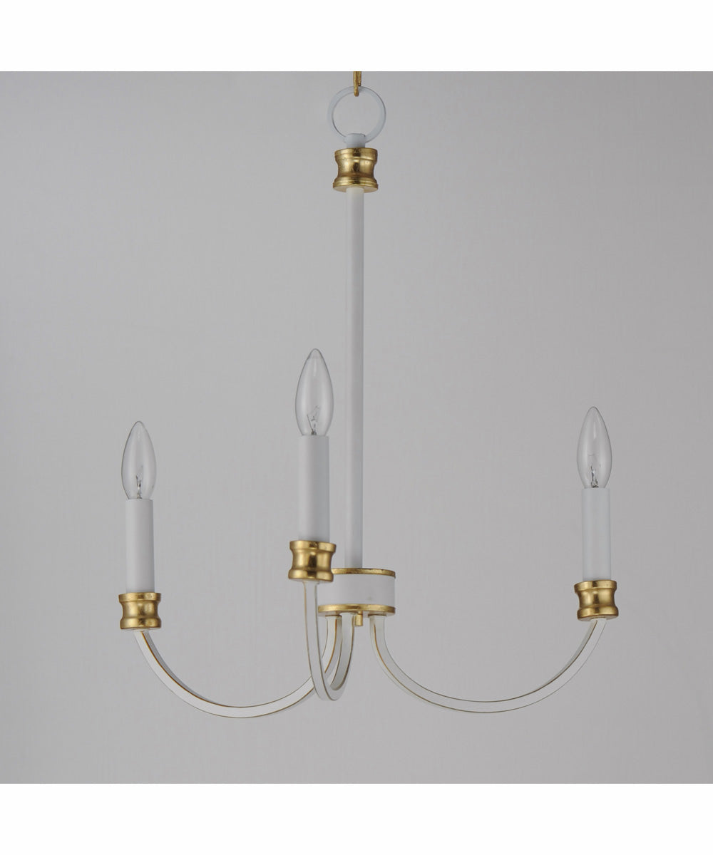 Charlton 3-Light Chandelier Weathered White/Gold Leaf