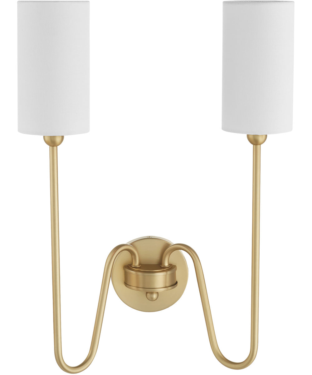 Tamara Day's Charlotte 2-light Wall Mount Light Fixture Aged Brass