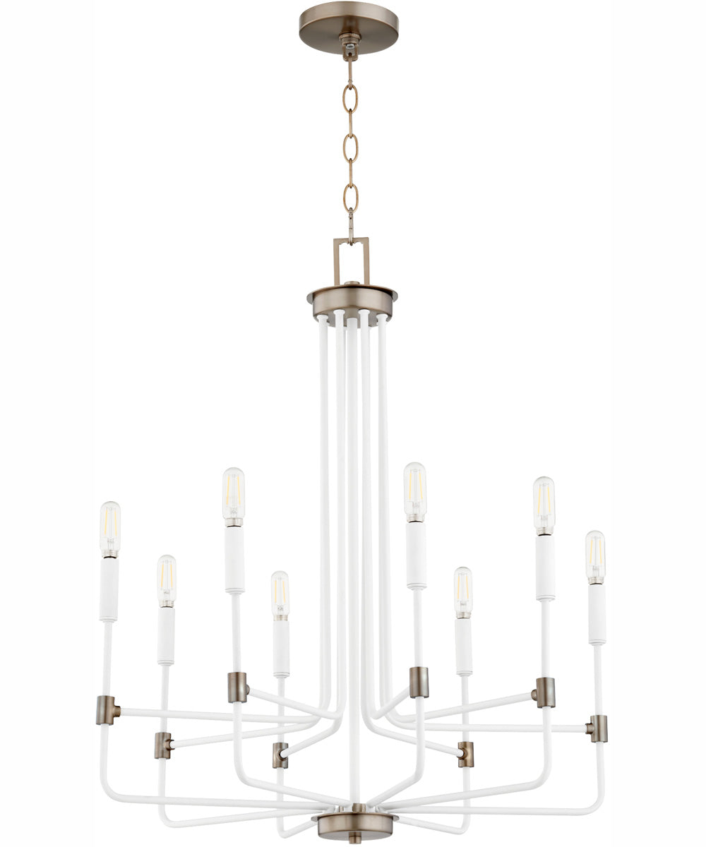 Davies 8-light Chandelier Studio White w/ Dark Brass