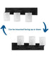 Merry 3-Light Etched Glass Transitional Style Bath Vanity Wall Light Matte Black