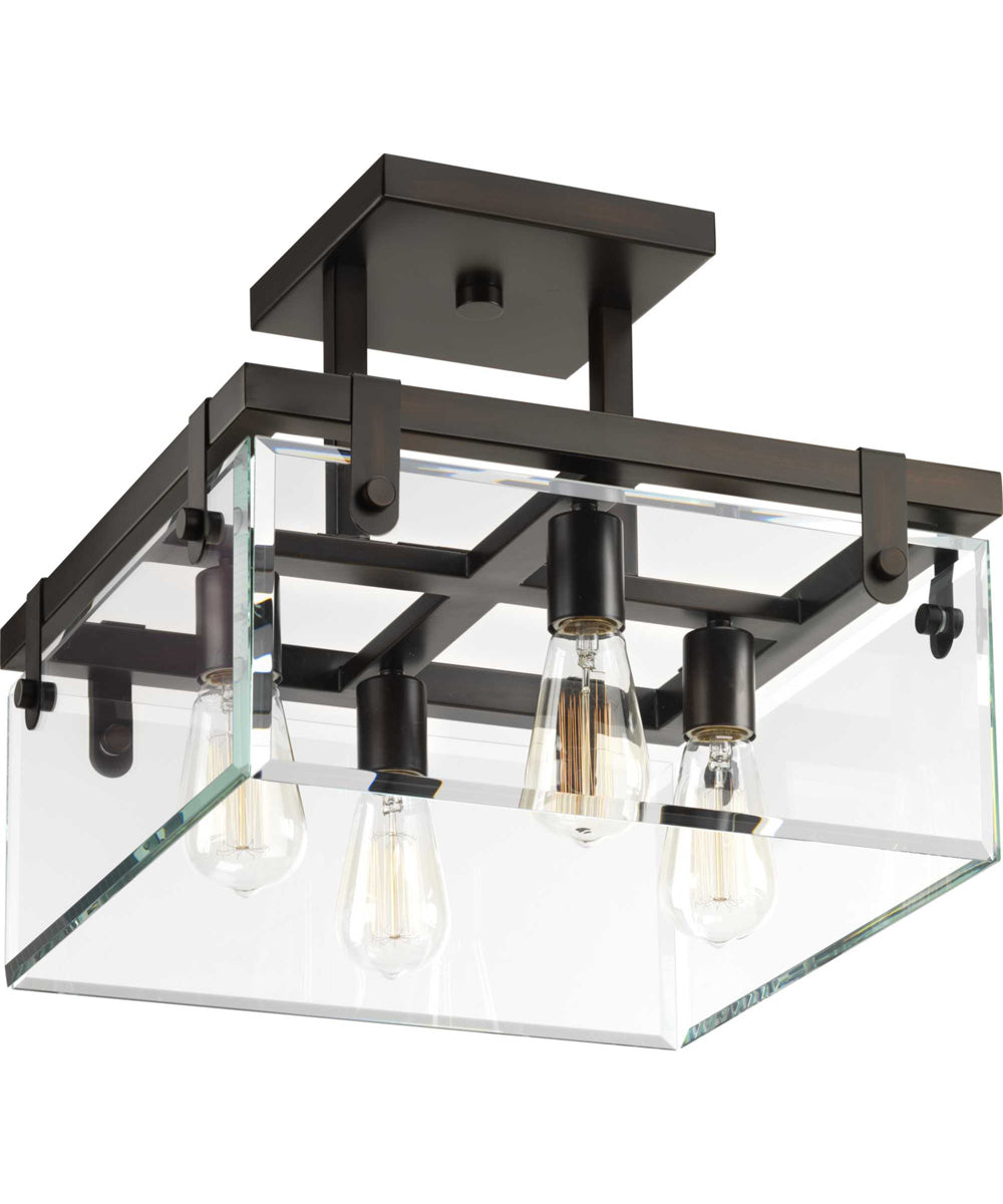 Glayse 16-3/4" Semi-Flush/Convertible Antique Bronze