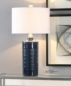 31"H Thalia Royal Blue Table Lamp
