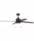 52" Terie 1-Light Ceiling Fan Flat Black