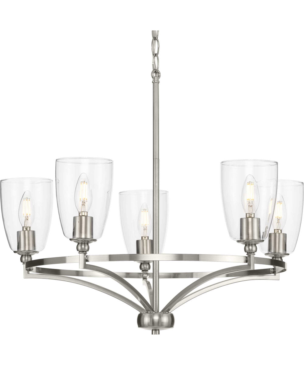 Parkhurst 5-Light New Traditional Clear Glass Chandelier Light Brushed Nickel