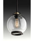 Chronicle 1-Light Clear Seeded White Opal Glass Coastal Mini-Pendant Light Antique Bronze