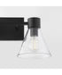 Beldar 2-light Bath Vanity Light Matte Black w/ Clear Glass