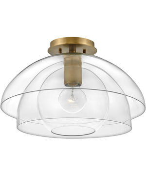 Lotus 1-Light Medium Semi-flush Mount in Heritage Brass