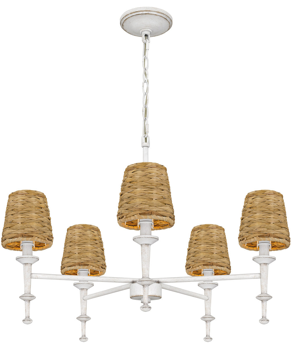 Flannery 5-light Chandelier Antique White