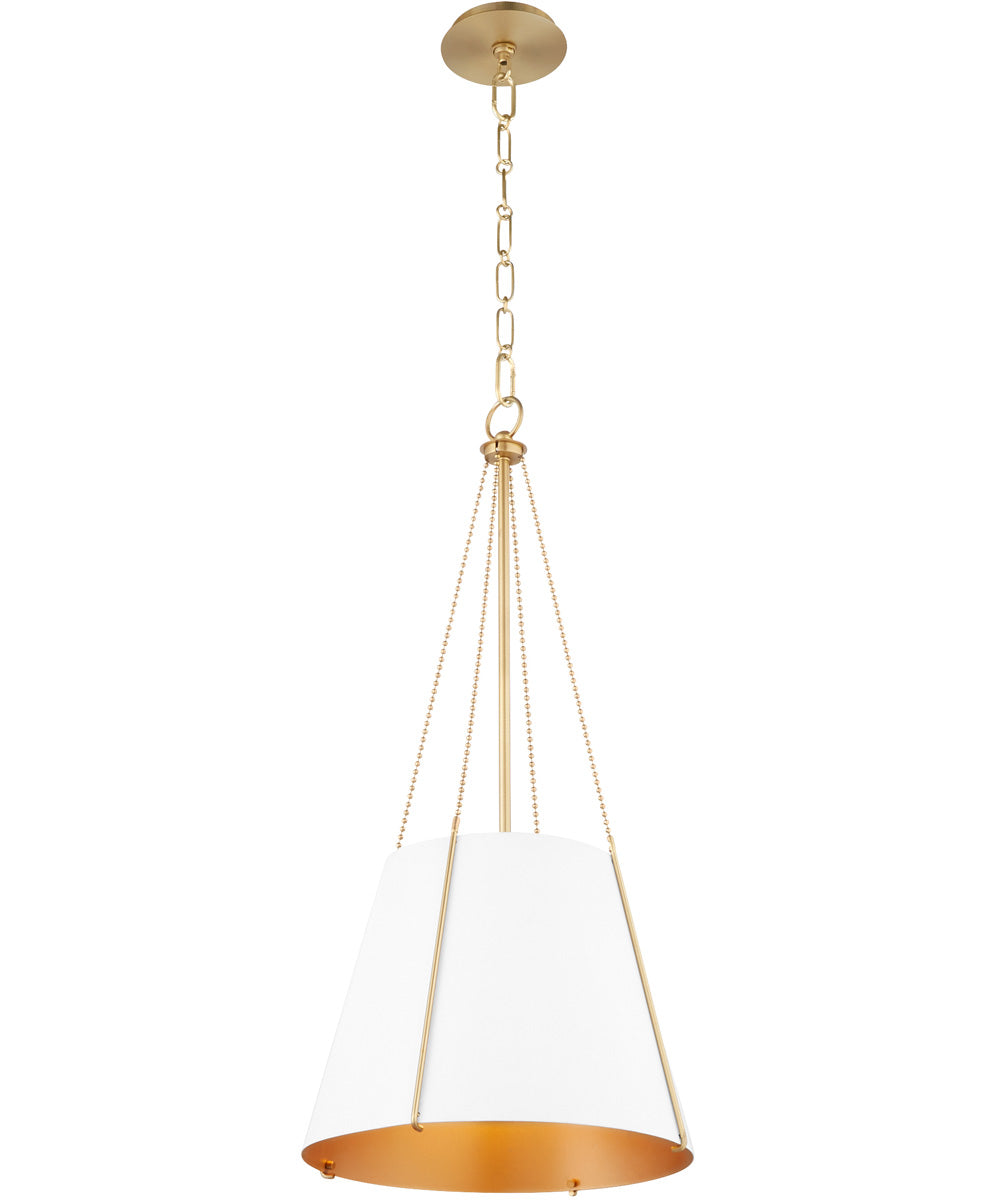 1-light Pendant Studio White w/ Aged Brass