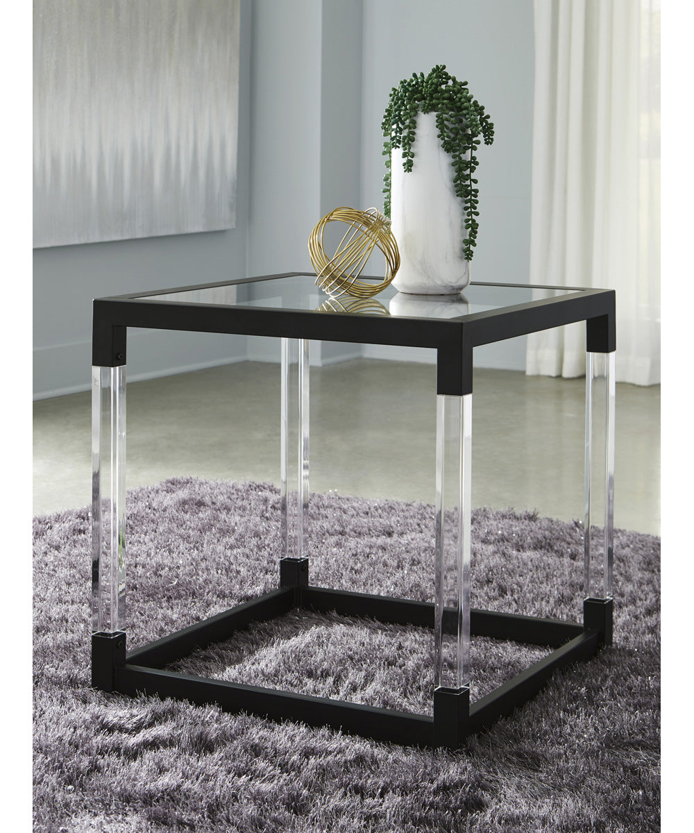 Nallynx Square End Table Metallic Gray