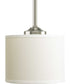 Inspire 1-Light Off-white Shade Traditional Mini-Pendant Light Brushed Nickel
