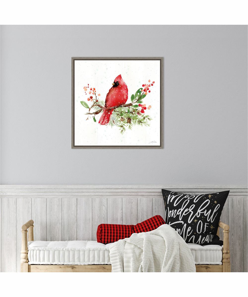 Framed Celebrate the Season II by Katrina Pete Canvas Wall Art Print (22  W x 22  H), Sylvie Greywash Frame