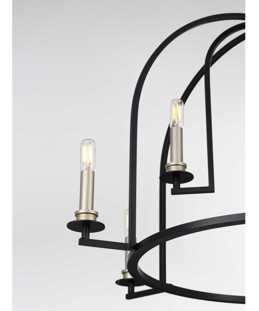 Seneca 9-Light Farmhouse Chandelier Light Matte Black
