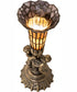 13" High Stained Glass Pond Lily Twin Cherub Accent Lamp
