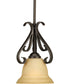 Torino 1-Light Tea-Stained Glass Transitional Mini-Pendant Light Forged Bronze