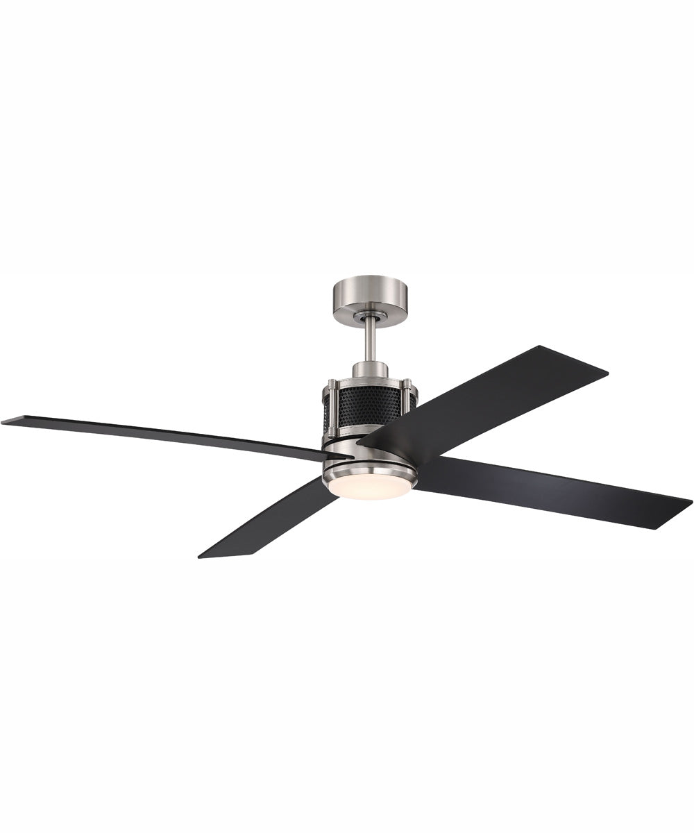 56" Gregory 1-Light Ceiling Fan Brushed Polished Nickel / Flat Black