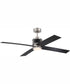 56" Gregory 1-Light Ceiling Fan Brushed Polished Nickel / Flat Black