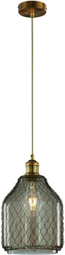 8"W Margit 1-Light  Pendant Antique Brass