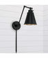Shay 1-Light Plug In Sconce Matte Black, 6"W