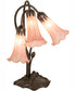 16" High Pink Tiffany Pond Lily 3 Light Accent Lamp
