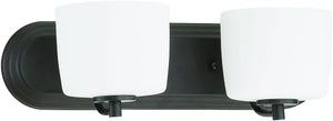 18"W Clarendon 2-Light Bath Vanity Light Aged Bronze Brushed