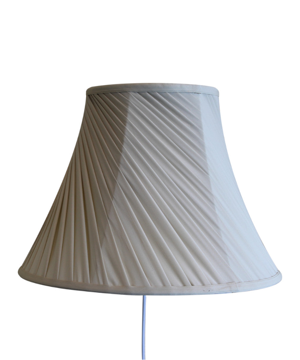 8"W Floating Shade Plug-In Wall Light Eggshell Silk Fabric Twist