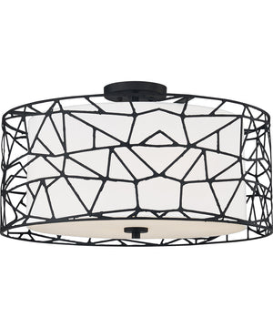 Newcastle 4-light Semi Flush Mount Matte Black
