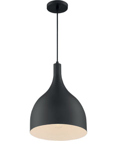 12"W Bellcap 1-Light Pendant Matte Black