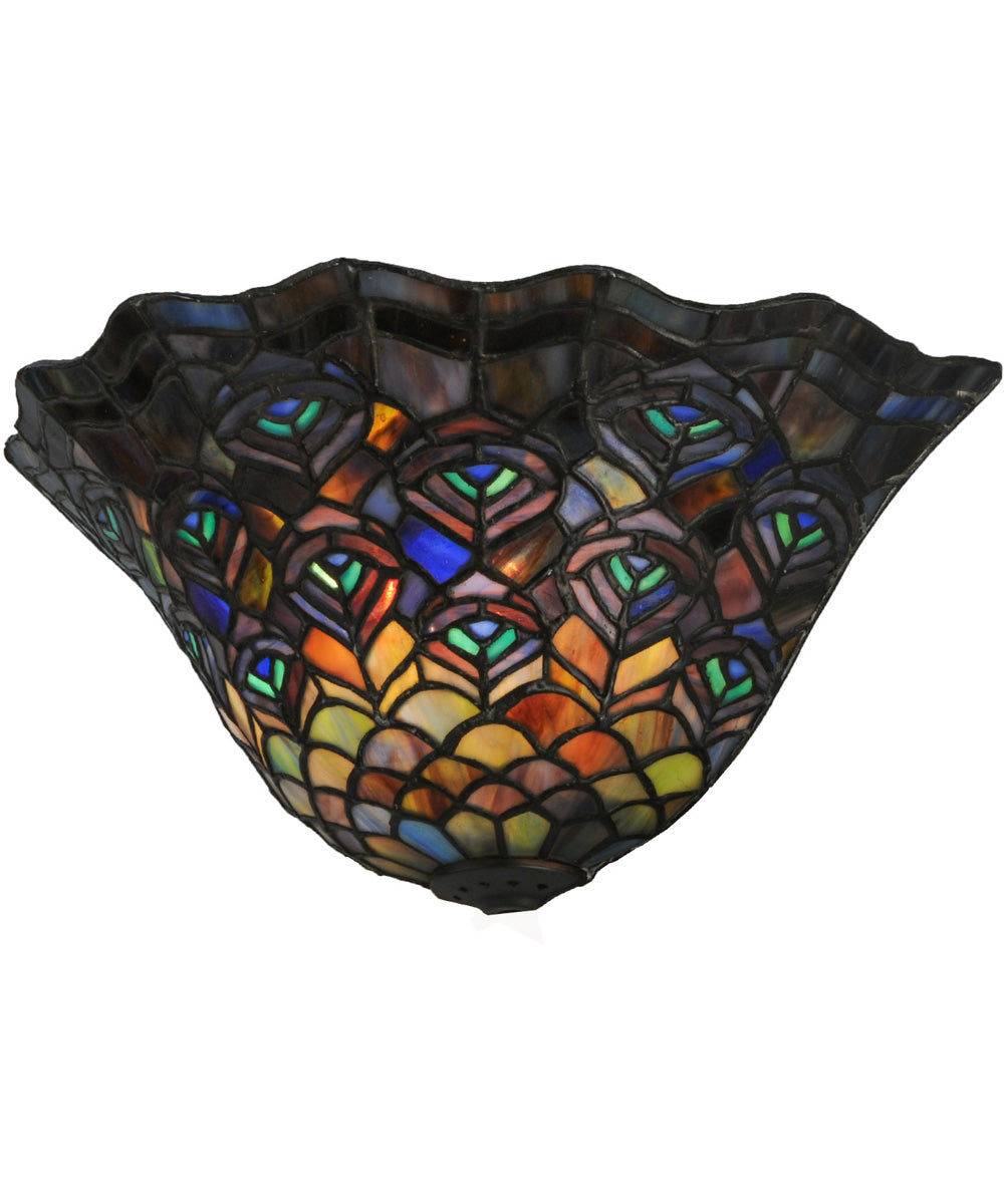 13"W Peacock Feather Wall Sconce