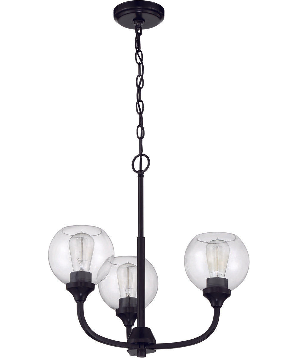 Glenda 3-Light Chandelier Flat Black