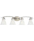 Trinity 4-Light Etched Glass Traditional Bath Vanity Light Brushed Nickel