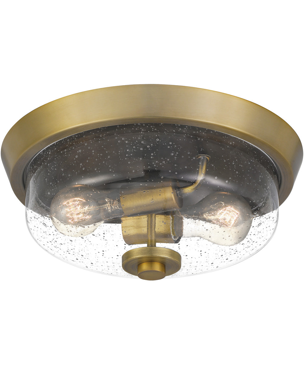 Radius 2-light Flush Mount Aged Brass