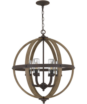 Fusion 6-light Pendant Rustic Black