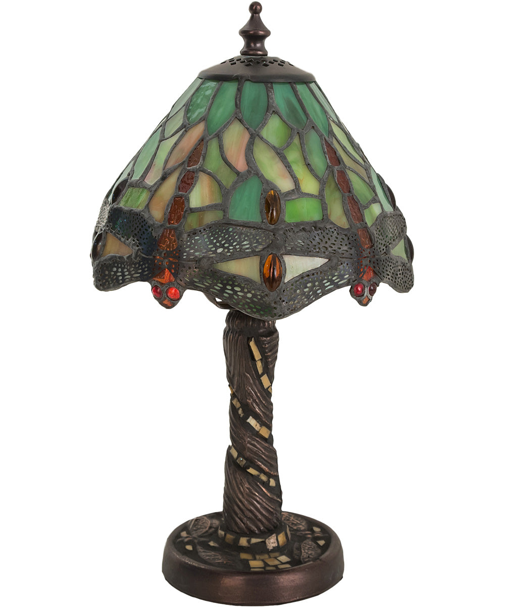 12"H Tiffany Hanginghead Dragonfly w/ Twisted Fly Mosaic Base Mini Lamp