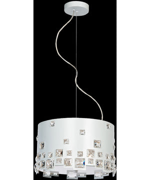 Isabella 3-Light Pendant White/Crystal Deco.