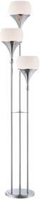 65"H Celestel  3-Light Floor Lamp Polished Chrome