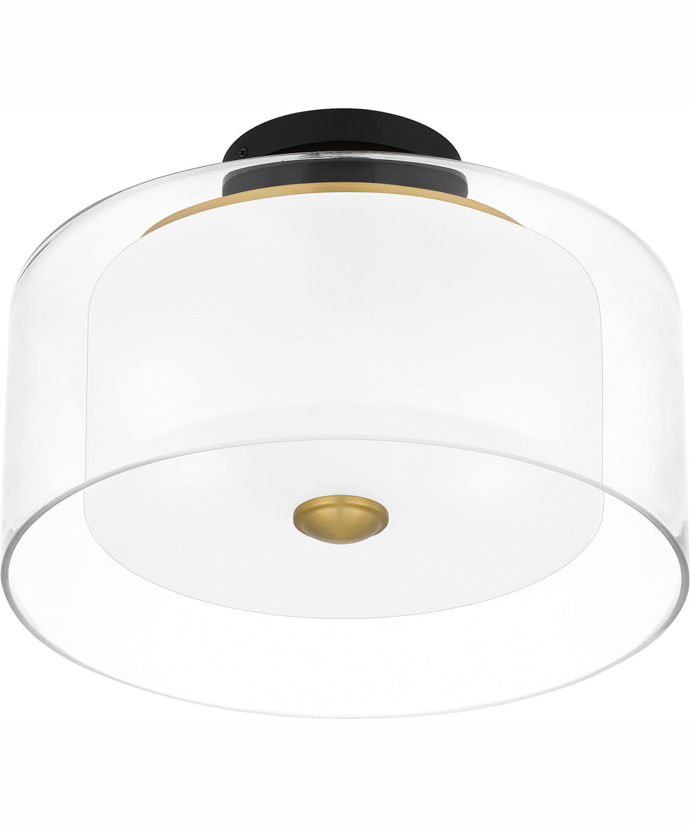 Rowland Medium 2-light Semi Flush Mount Matte Black