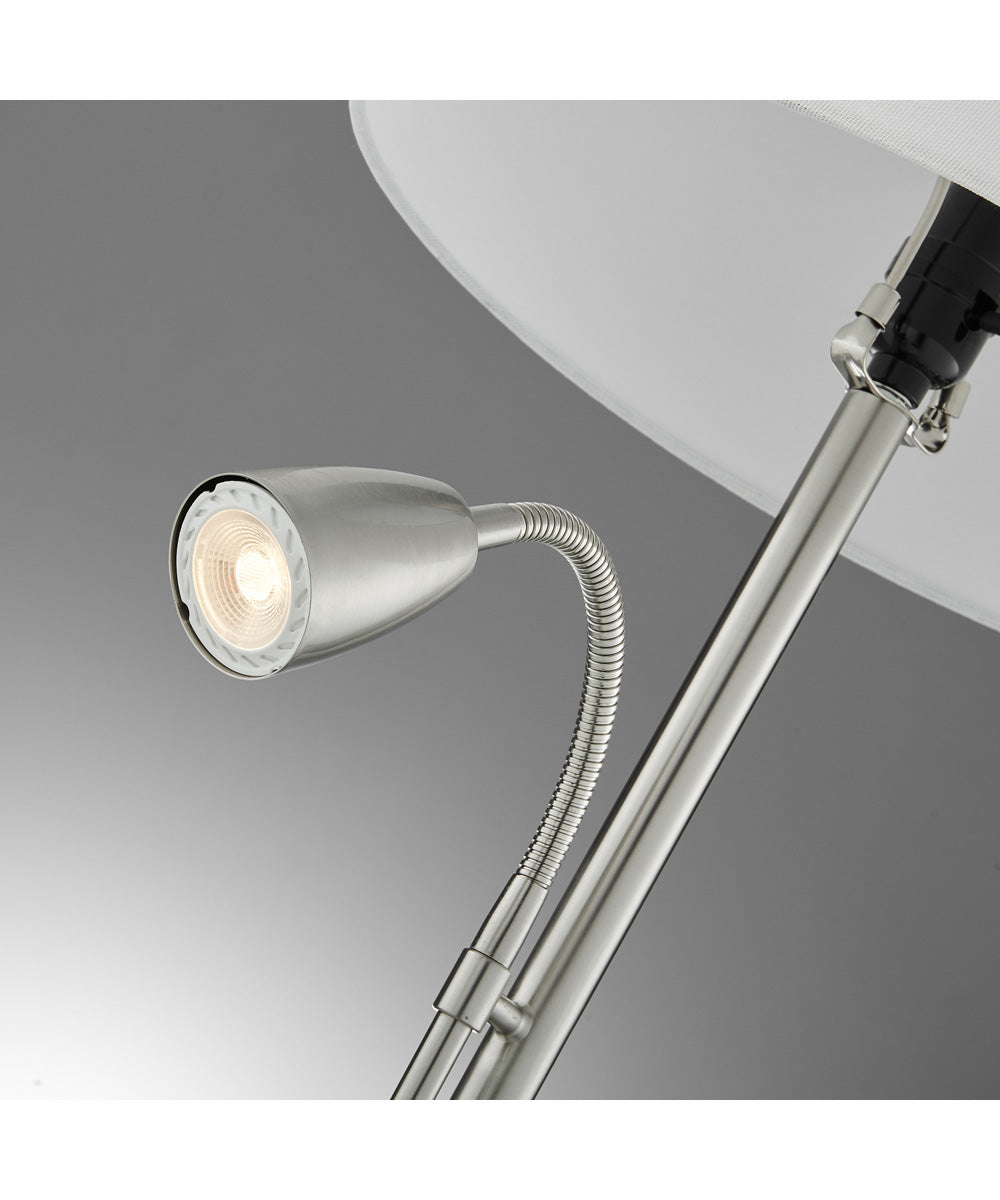 Nanette 1-Light 2 Pack-Table Lamp With Reading Brushed Nickel/White Linen