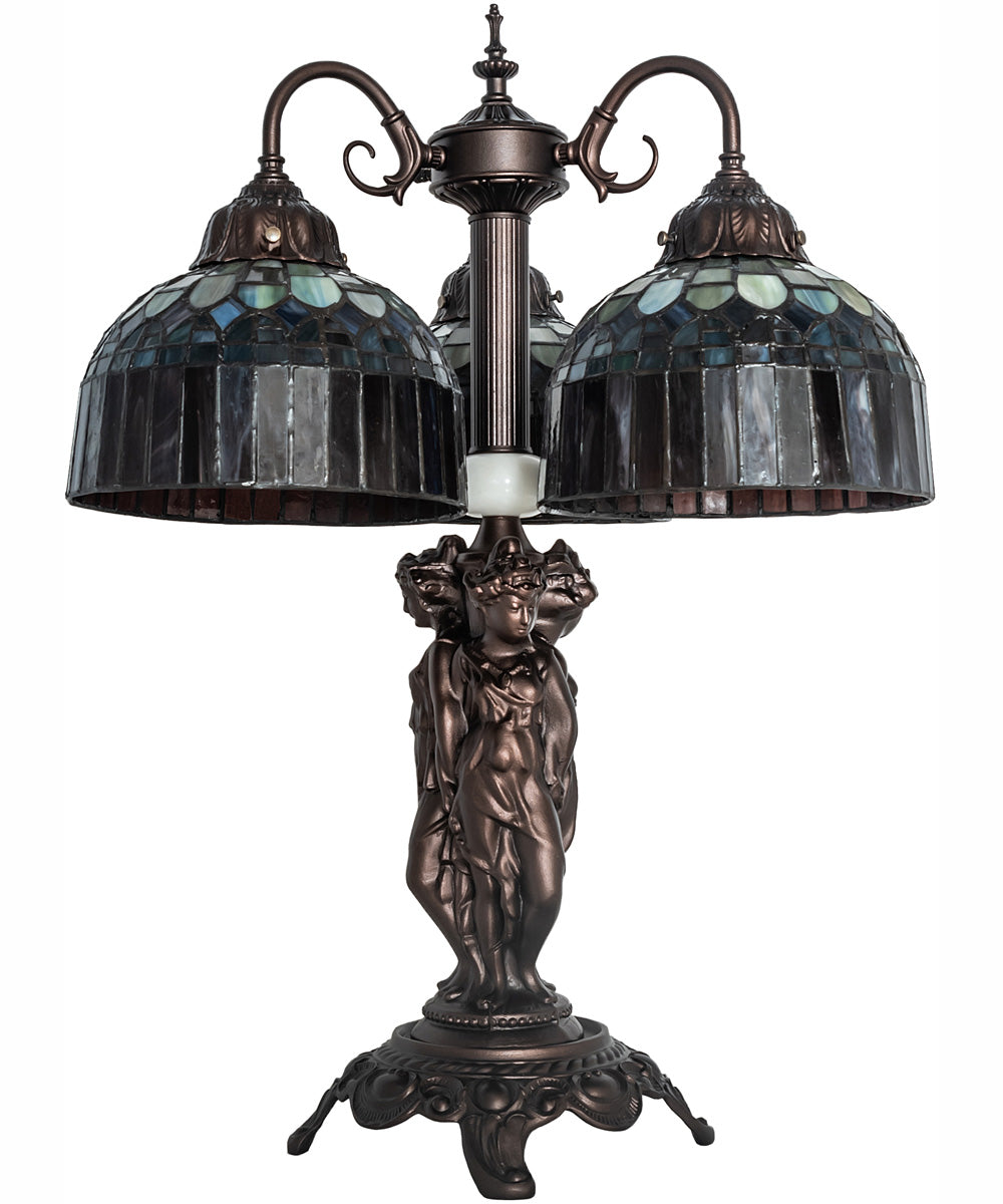 23" High Tiffany Candice 3 Light Table Lamp