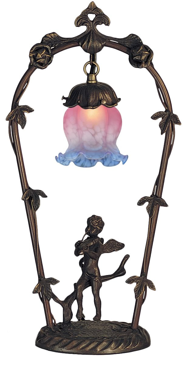 19"H Pink and Blue Cherub with Violin Accent Lamp