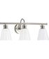Ashford 3-Light Opal Glass Farmhouse Style Bath Vanity Wall Light Brushed Nickel