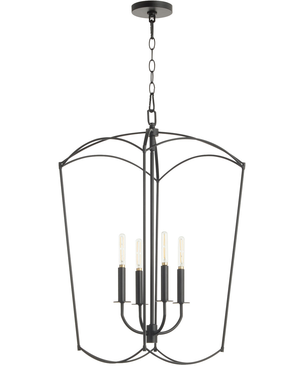 Mantle 4-light Entry Foyer Hall Chandelier Matte Black